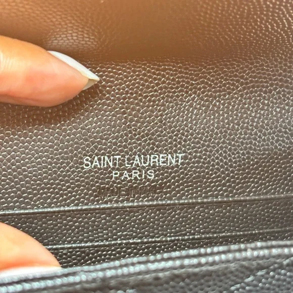 YSL Black Textured Wallet - Picture 5 of 7